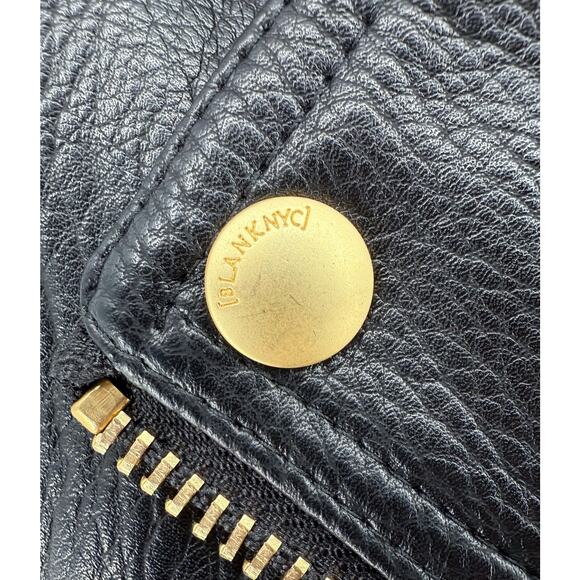 Blank NYC Moto Vegan Faux Leather Biker Motorcycle Jacket in Black Size Medium - Picture 8 of 14